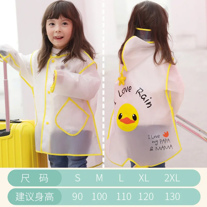 Прозрачный дождевик для детей мультяшный желтый малышей Детский