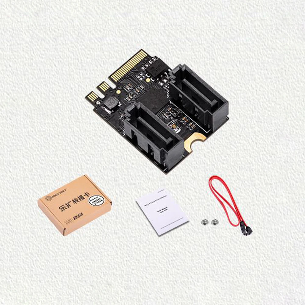 

M.2 A Key + E Key to SATA 3 Adapter NGFF to 2 Ports SATA III Revision 3.2 High-Speed Transmission Expansion Card Driver Free