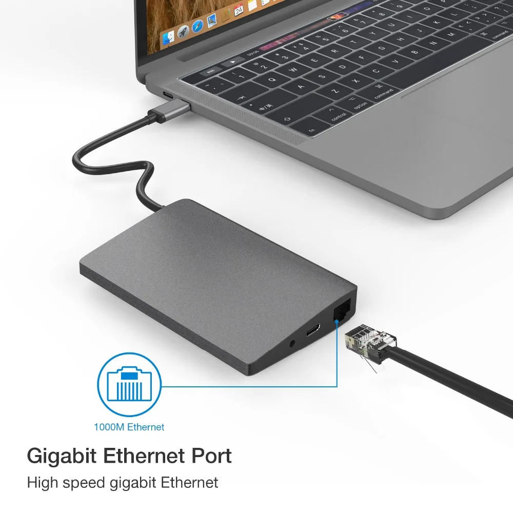 9 в 1 USB C концентратор Многофункциональный 4 к видео HDMI/Gigabit Ethernet адаптер Тип 3