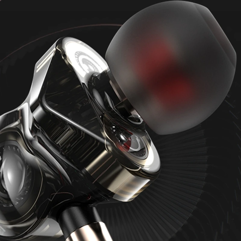 JABS наушники с тройным драйвером басовые для музыки стерео проводные микрофоном 3