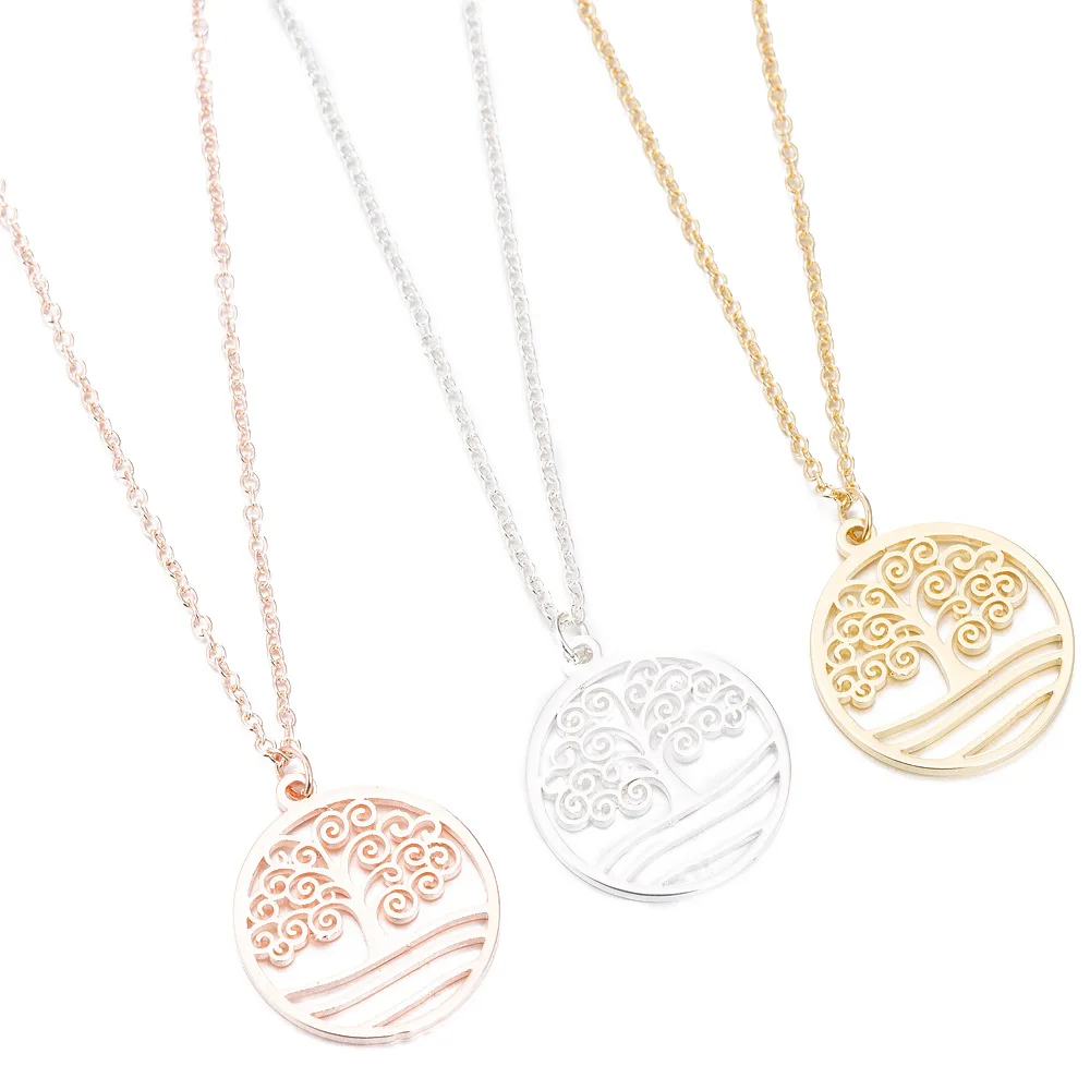 Взрывное простое круглое пустое Дерево жизни из нержавеющей стали женское
