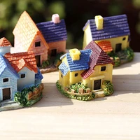 fairy garden miniature resin house villa micro landscape bonsai ornament decor mini house villa miniature craft kids toys gifts