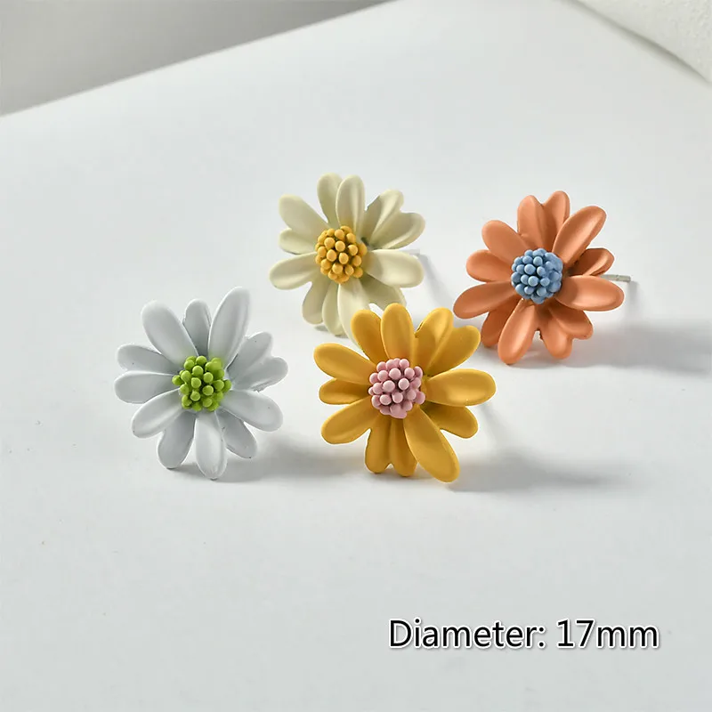 4 шт. серебряные серьги гвоздики в виде цветка маргаритки|Ювелирная фурнитура и