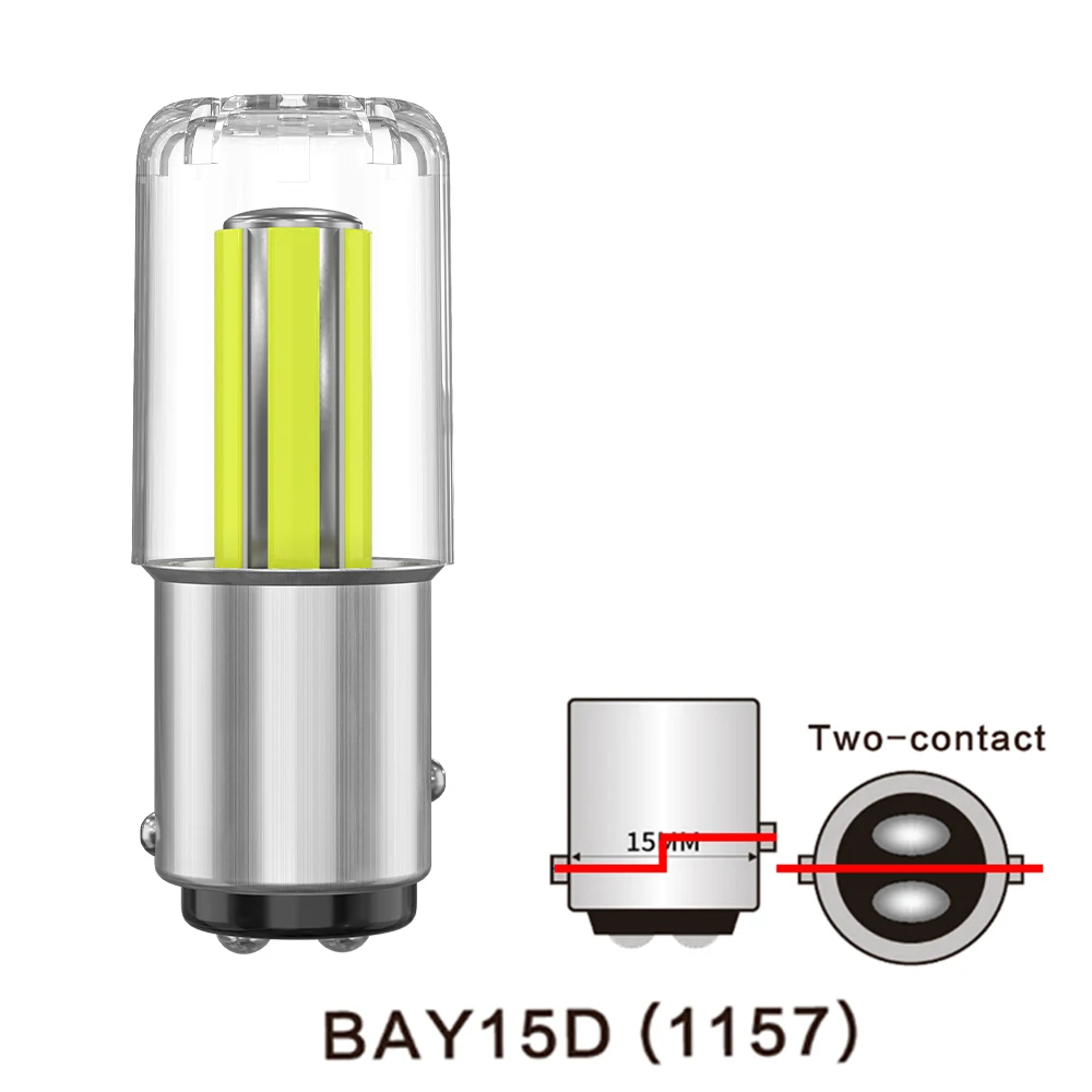 

2x Оригинальный стеклянный корпус 6-сторонний COB S251156 Ba15s 1157 Bay15d передний/задний поворотный сигнал Автомобильные светодиодные лампы 12 В DC Canbus красный Drl