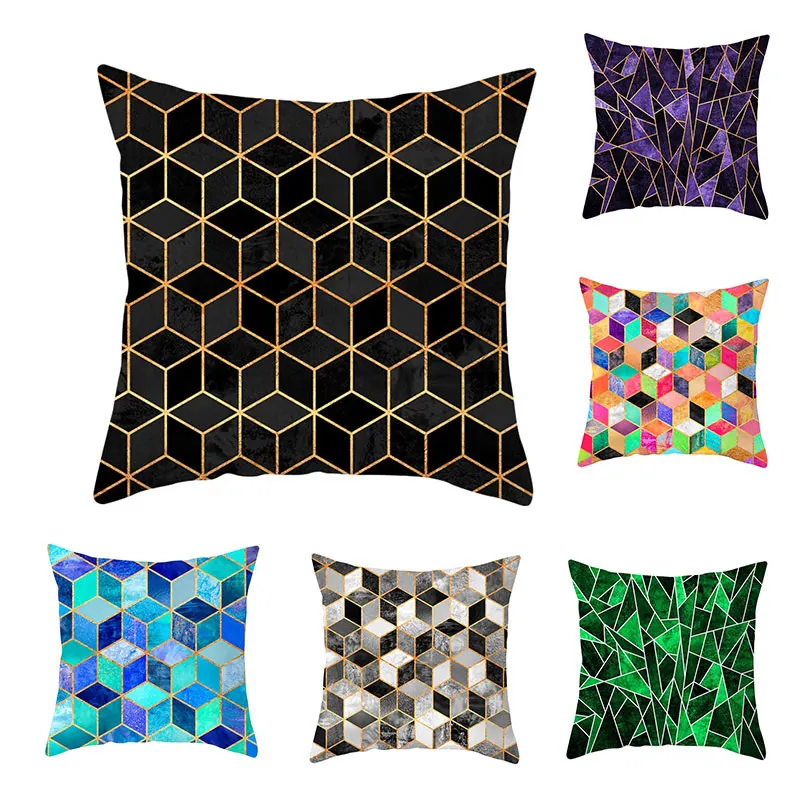 

45*45cm Cushion Cover Geometric Abstract Art Throw Pillowcase Polyester Pillow Covers For Sofa Car Seat Living Room Decoration