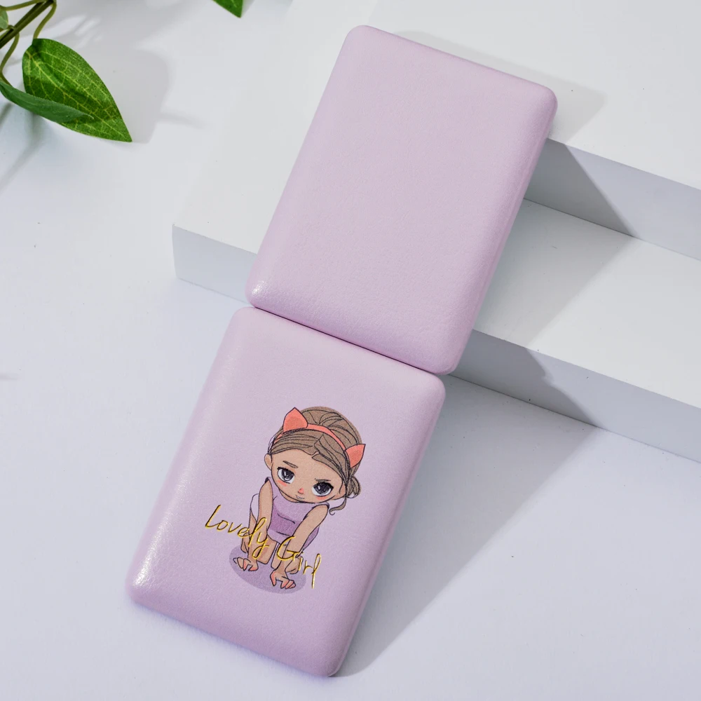 Vicney Girl портативное мини-зеркало для макияжа с героями мультфильмов компактное карманное цветочное зеркало двустороннее складное зеркало для макияжа косметический инструмент