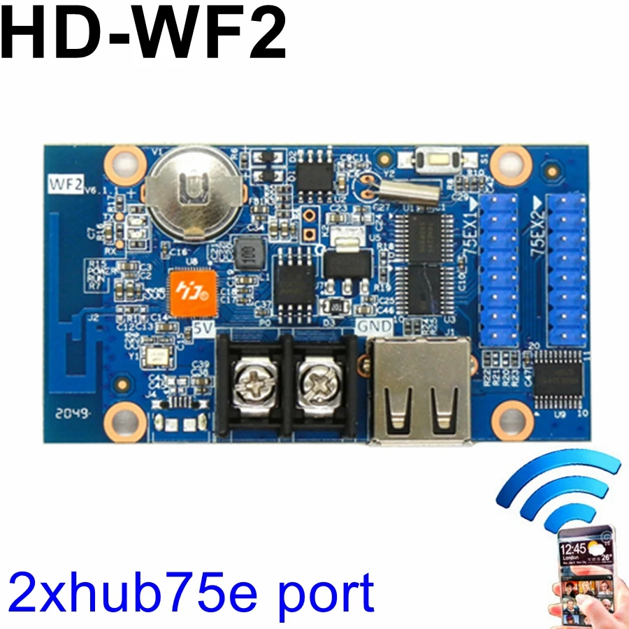 Карта управления светодиодной подсветкой 768*64 пикселей Wi Fi/USB 2x hub75e порт для P2.5 P3 P4