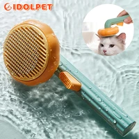 pumpkin self cleaning slicker comb for dog cat puppy rabbit grooming brush tool gently removes loose undercoat tangled hair
