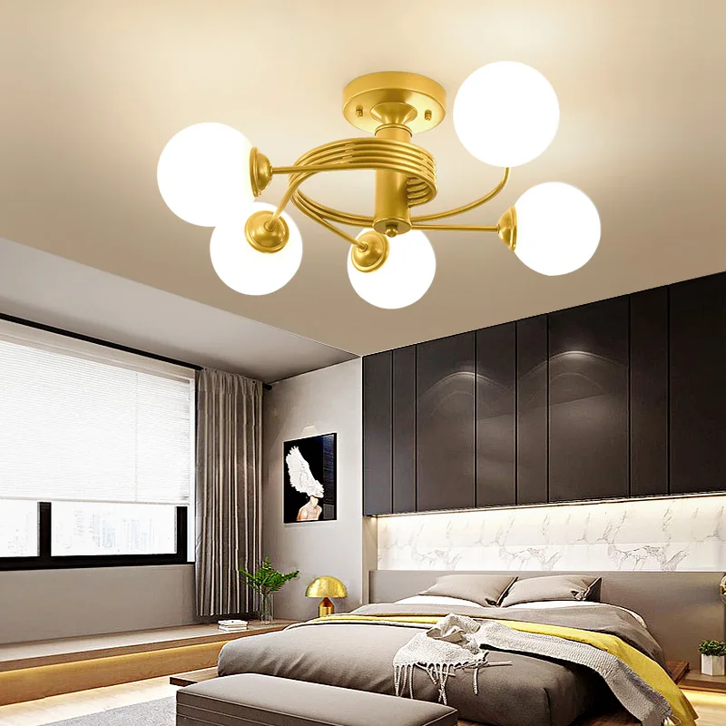 Современные светодиодные потолочные лампы потолочная лампа из стекла и золота в