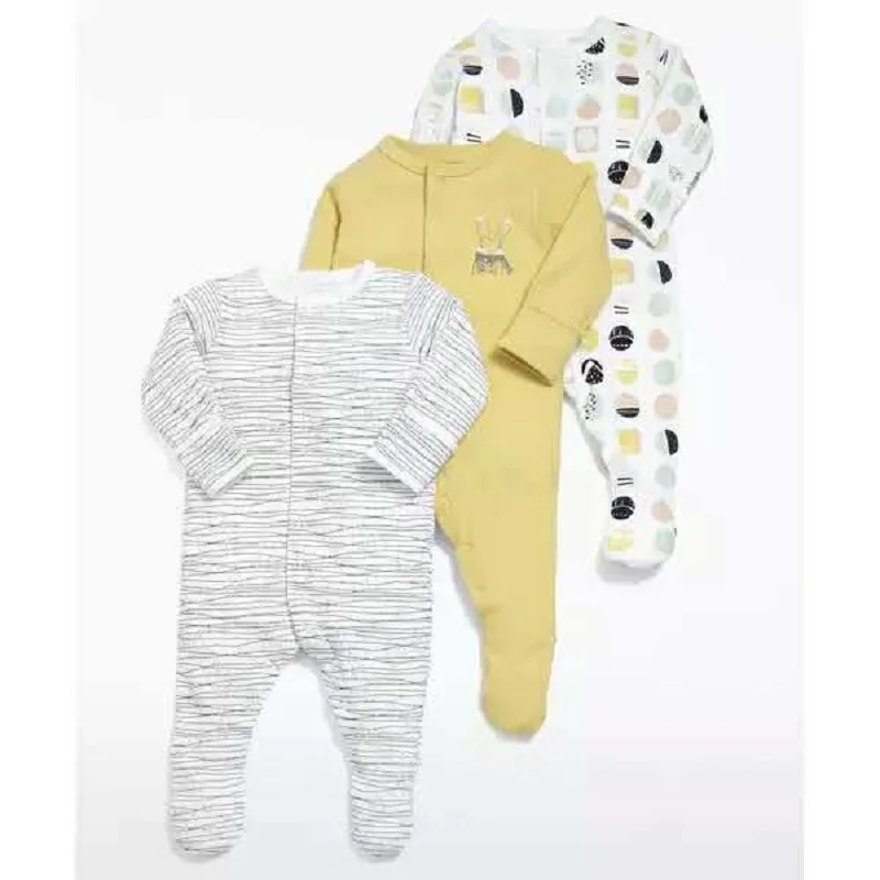 Newborn Boy Girl Clothes 2022 Unisex New Born Baby Footies Jumpsuit Long Sleeve O-neck Cotton 0-12 Month Fall Costume 3pcs/set |