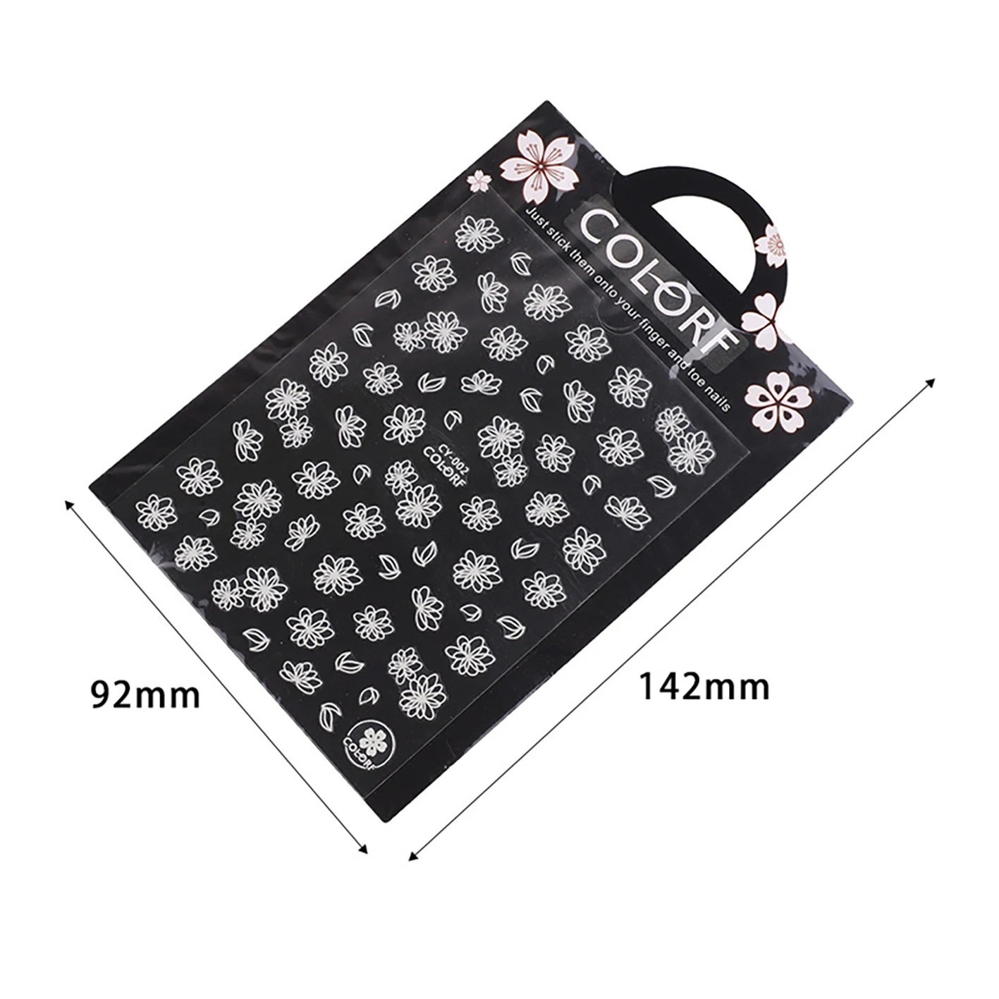 

1Sheet Fluorescent Flower Butterfly White Nail Sticker Adhesive Plants Nail Art Transfer Sticker Decals Manicure Decoration