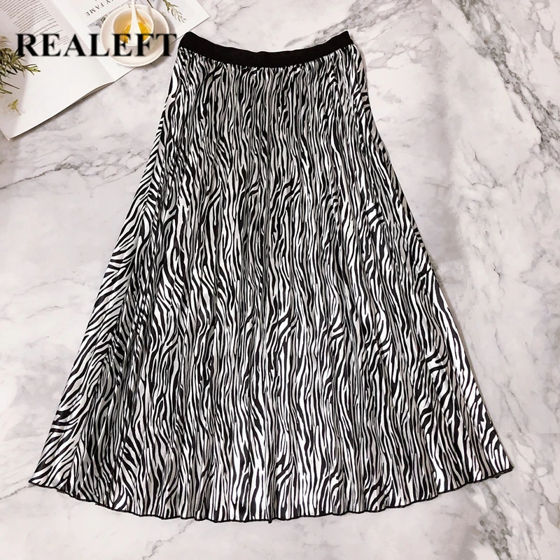 Женские Элегантные гофрированные длинные юбки REALEFT тюлевые трапециевидные до