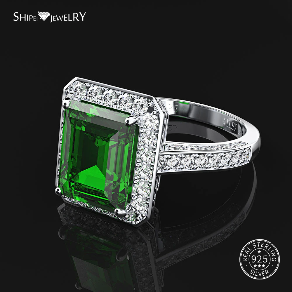 Shipei натуральный изумруд Рубин Кольца для женщин ювелирные украшения 100%