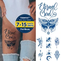 juice lasting waterproof temporary tattoo stickers butterfly english letter chinese clock flash tattoos ink body art fake tatoo