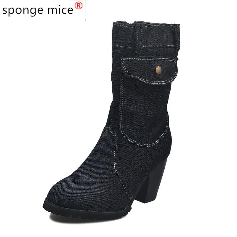 

2020 New Winter Women's Boots Fashion Warm Snow Boots Women Mid-calf Lace-up Boots Low-heeled Boots for Women Shoes Botas Mujer