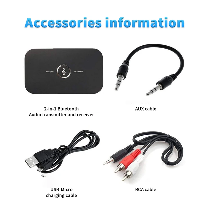 Bluetooth 5 0 аудио передатчик B6 BT5.0 приемник RCA 3 мм AUX разъем USB-ключ Музыкальный