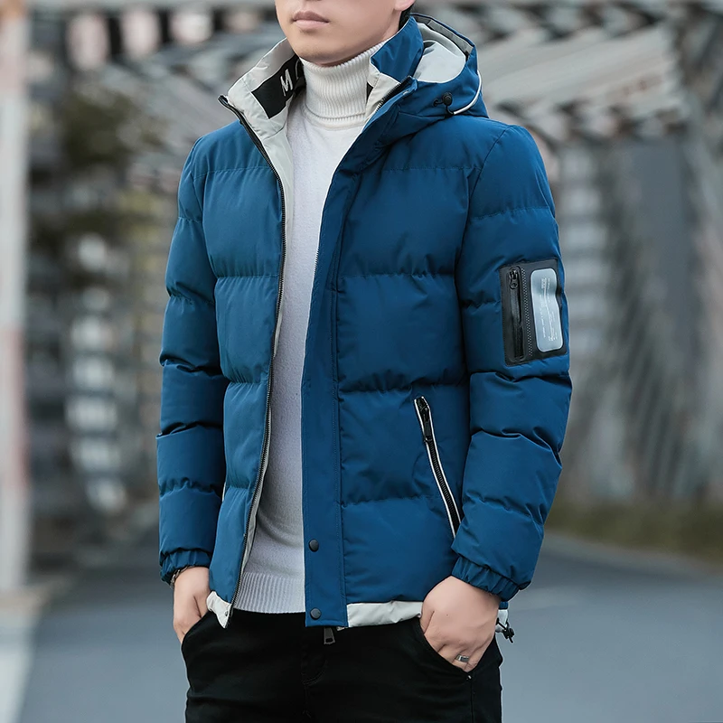 Men's winter trend of cotton-padded jacket velvet thick padded jacket cargo winter padded jacket streetwear fashion 2021 new
