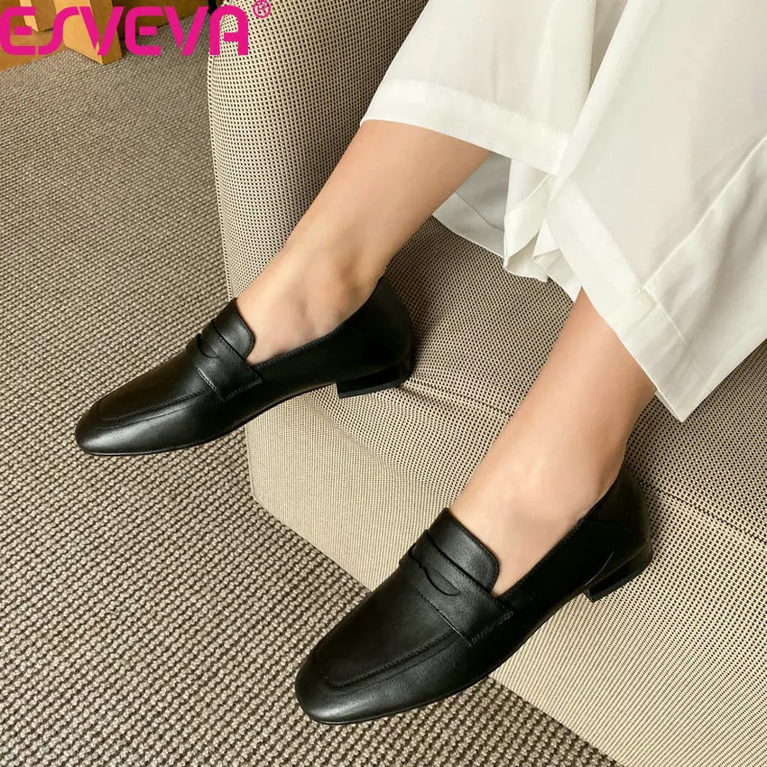 Женские туфли лодочки без застежки ESVEVA повседневные из коровьей кожи на