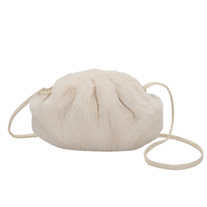 

Faux Fur Small Crossbody Bags for Women 2021 Fashion Winter Soft Warm Shoulder Handbags Women's Travel Branded Trending Hand Bag