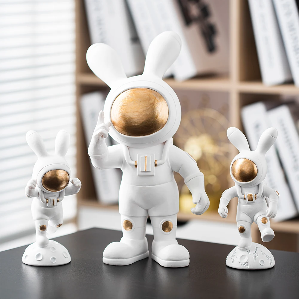 

Healing Rabbit Ears Astronaut Mobile Phone Holder Living Room Office Desktop Decoration Ornaments Creative Home Accessories