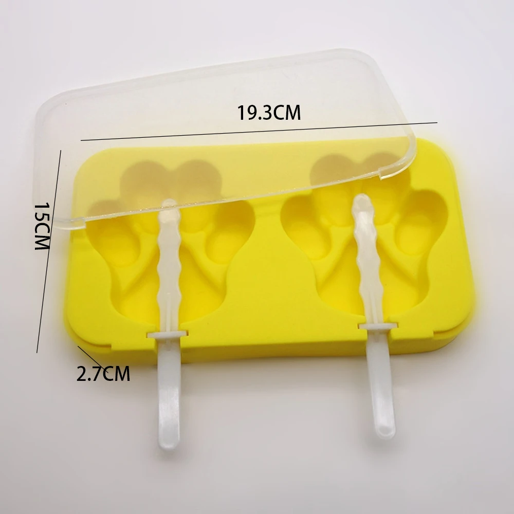

Silicone Dog Claw Ice Cream Mold With Lid Summer Household DIY Mold Homemade Bear Claw Popsicle Mold Kitchen Party Accessories