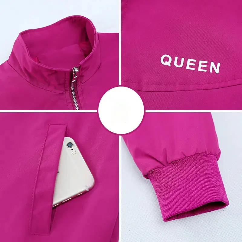 

2021 Spring Women Clothing New Arrival Casual Loose Plus Size Long Sleeve Short Jacket Street Fashion Letter Print Windproof Top