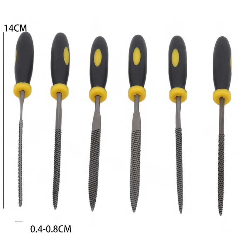 

6PCS Mini Metal Rasp Needle Files Set Wood Carving Tools For Steel Rasp Needle Filing Woodworking Hand File Tool
