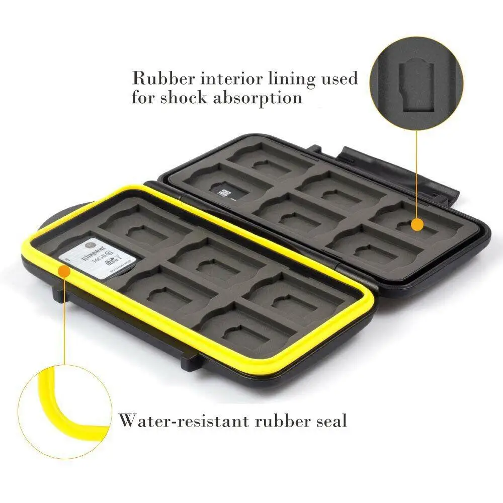 BEESCLOVER Водонепроницаемый флэш-накопитель для 12 SD + Micro TF-карт чехол держателя карты