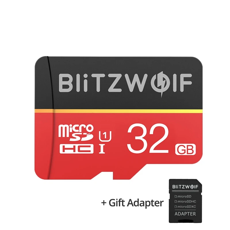 32 Гб BlitzWolf BW-TF1 класс 10 UHS-1 16 ГБ 32 ГБ UHS-3 V30 64 Гб 128 Гб Micro SD карта памяти с адаптером - Емкость: 32 Гб