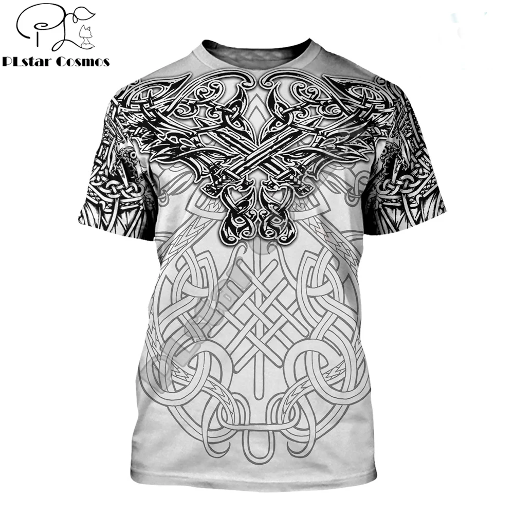 

Geri and Freki Wolf Valknut Tattoo 3D Printed Men t shirt Harajuku Short sleeve Tshirt summer street Unisex tshirt tops DX-5