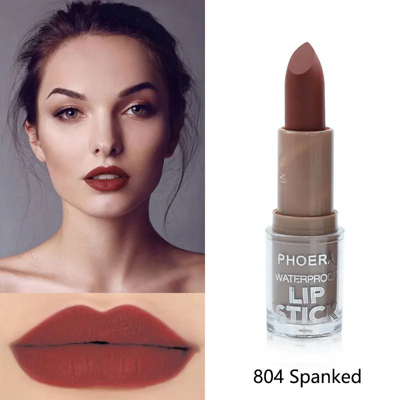 Матовая жидкая помада PHOERA для макияжа сексуальная водостойкая темно красная губ
