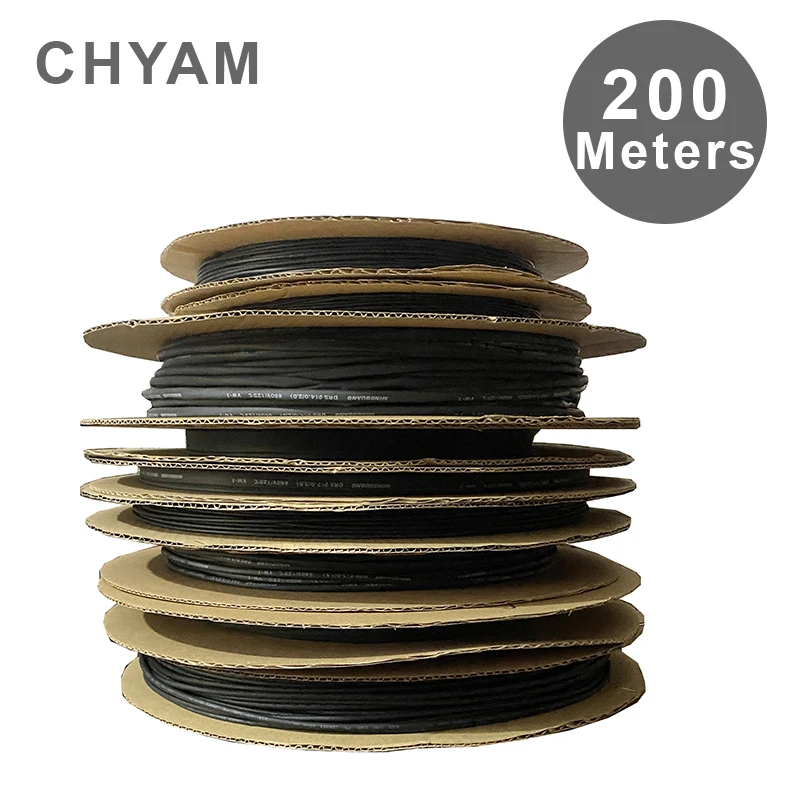 

200 Meters 2:1 Polyolefin Heat Shrink Tube Shrinkable Tubing Insulating Cable Sleeve Black Diameter 1/1.5/2/2.5/3/4mm