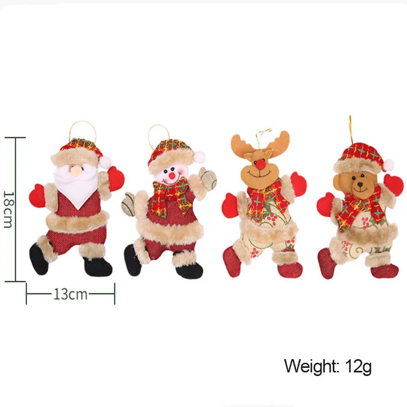 

2pcs/lot Diy Christmas Tree Decorations Plush Santa Claus Elk Snowman Doll New Year Decoration Christmas Decoration For Home