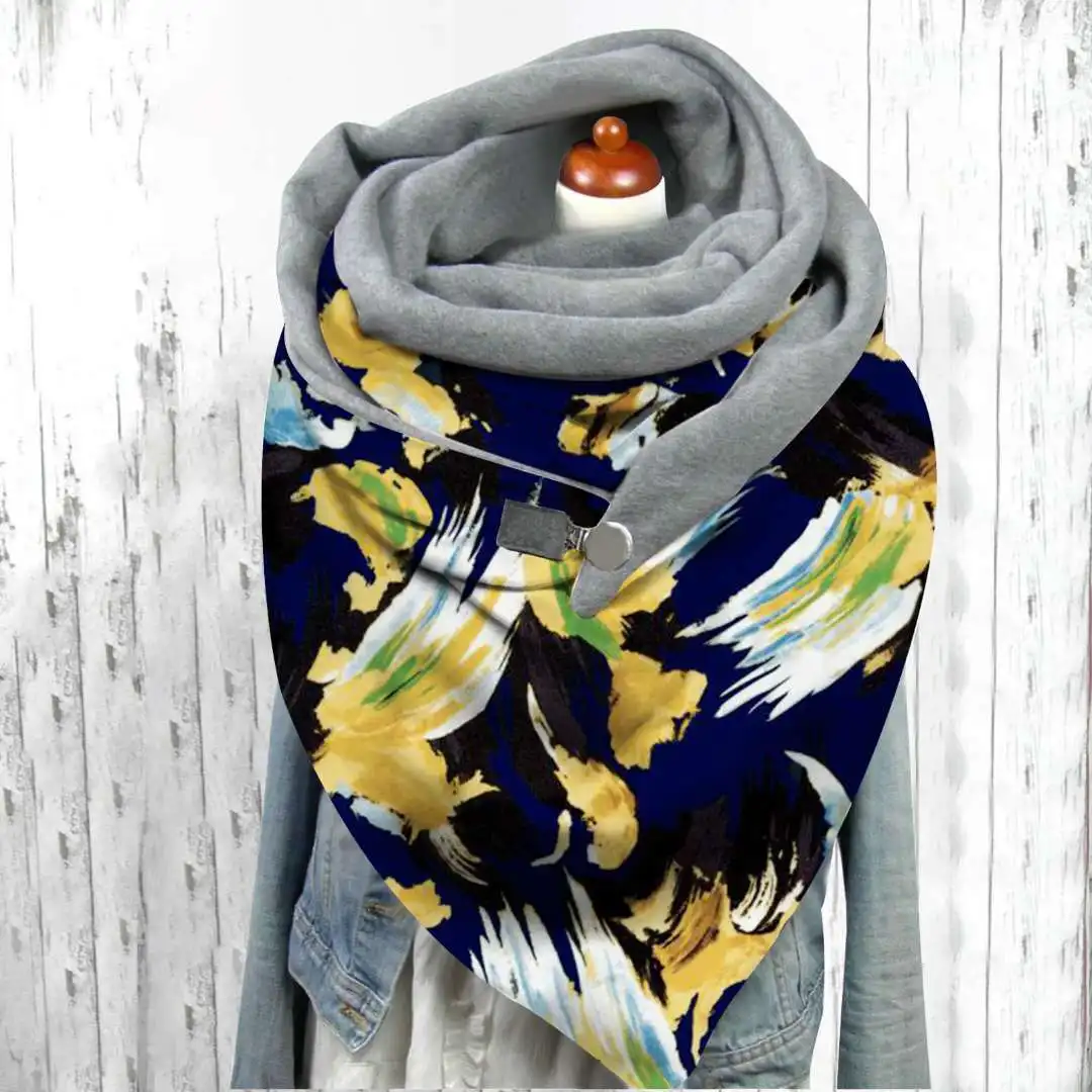 

75*155cm European and American new style Christmas plus velvet butterfly pattern triangle bib scarf turban headband