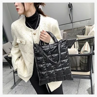 luxury designer big capacity nylon shoulder crossbody bags for women trendy winter soft totes quilted top handle handbags