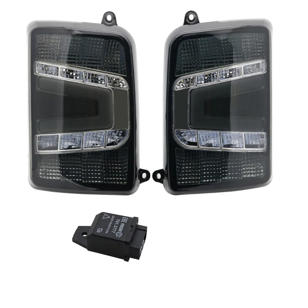 Blak Taillight relay 7 дюймов H4 светодиодный задний фонарь задние фонари с Бег указатель поворота из оргстекла ПММА/АБС-пластик аксессуары для Lada Niva 4x4 стайлинга автомобилей настройки - Цвет: Blak Taillight relay