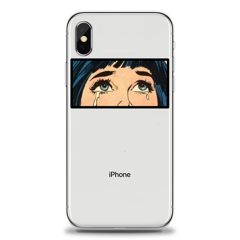 Горячий чехол для девочек с мультяшными глазами iphone X XR XS Max мягкий силиконовый