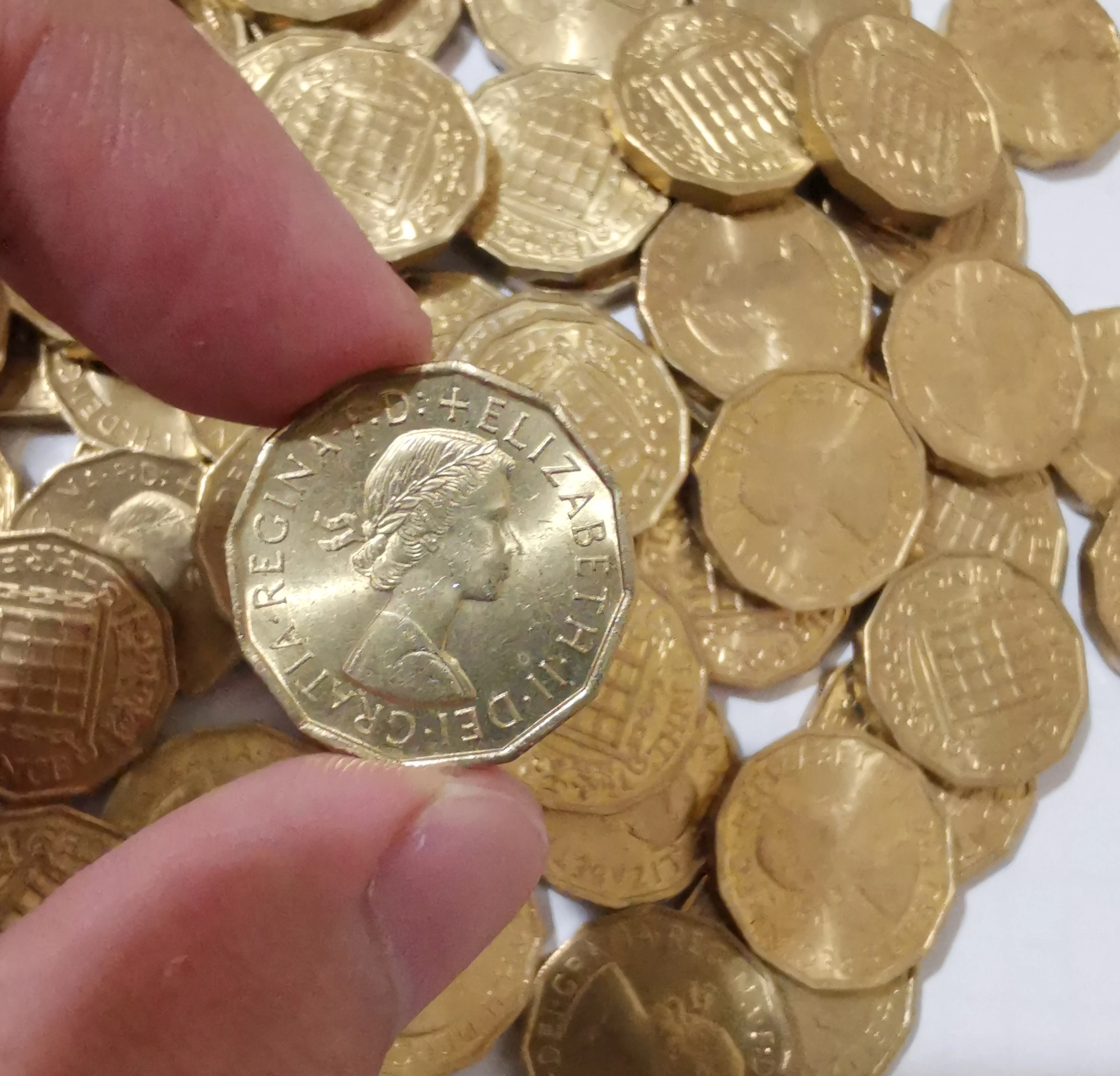 Великобритания 3-карандаш 1964-67 Новая оригинальная монета Unc Подлинные