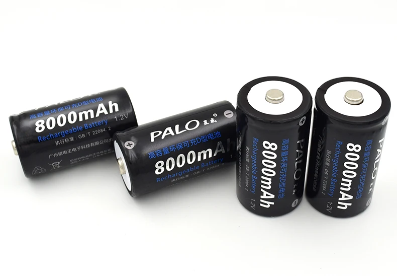 PALO 4 шт. D размер аккумуляторной батареи D типа 1,2 V 8000 мА/ч, металл-гидридных или никель+ интеллигентая(ый) быстрое зарядное устройство для lcd дисплея для AA AAA C D 9V 6F22