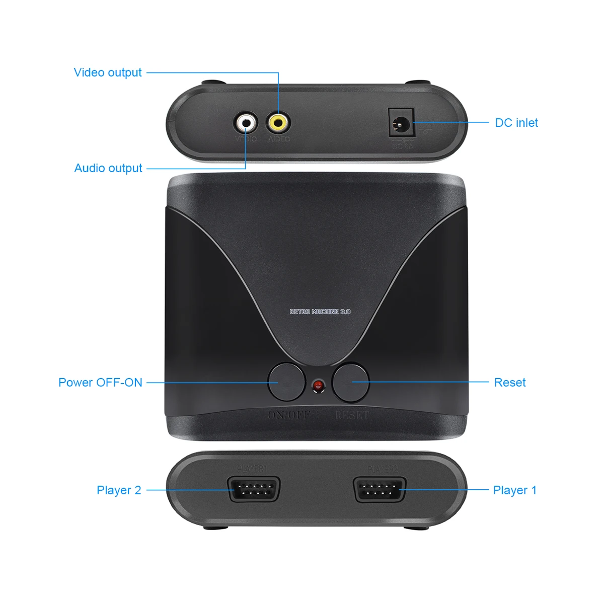 Игровая консоль с 2 джойстиками для 16-битных видеоигр Ретро миниатюрная 68