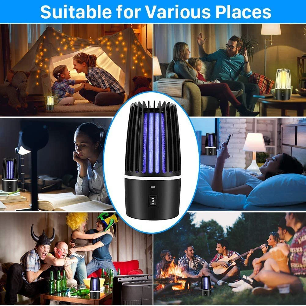 

Portable 2 in 1 Mosquito Repellent Lamp Multifunctional USB Rechargeable Photocatalyst Insect Repellent Trap Zapper