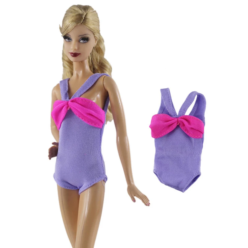 Фиолетово-розовое бикини для кукол Барби одежда купальников Цельный купальник