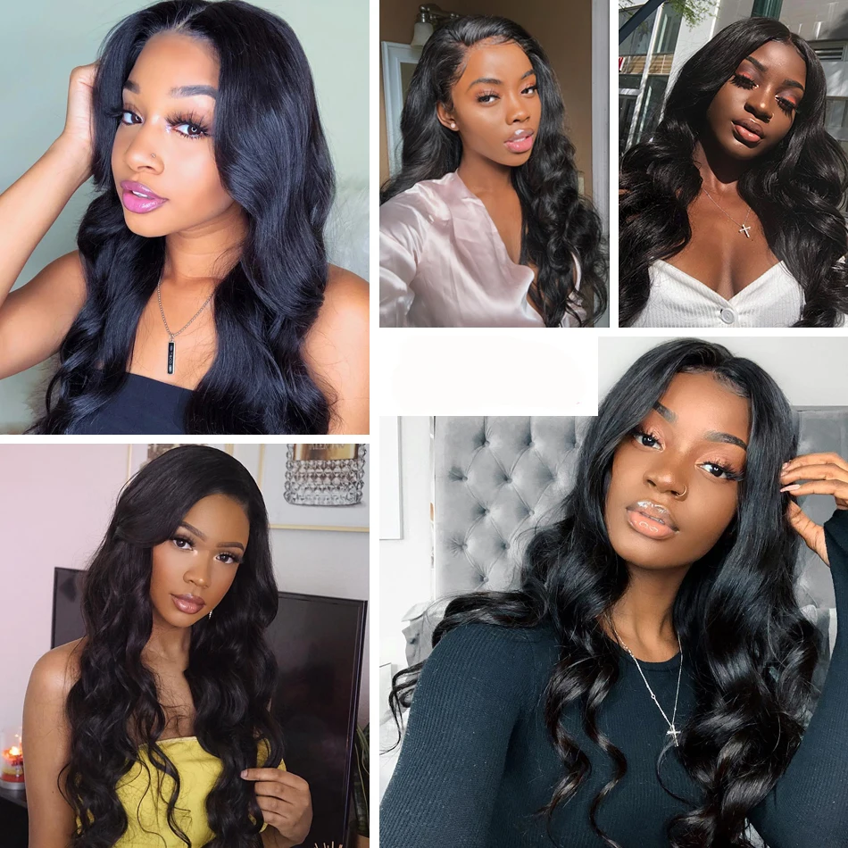 Объемная волна 13x4 Синтетические волосы на кружеве парики из натуральных волос