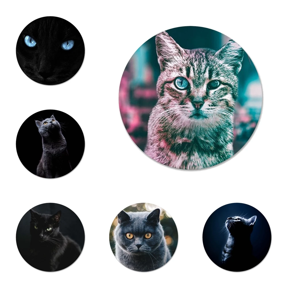 Значок с кошачьими глазами для украшения одежды и рюкзака | Дом сад