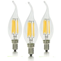 5pcs e27 e14 led candle bulb flame tail led lamp indoor light 220v 2w 4w 6w led chandelier warm cold white home decoration