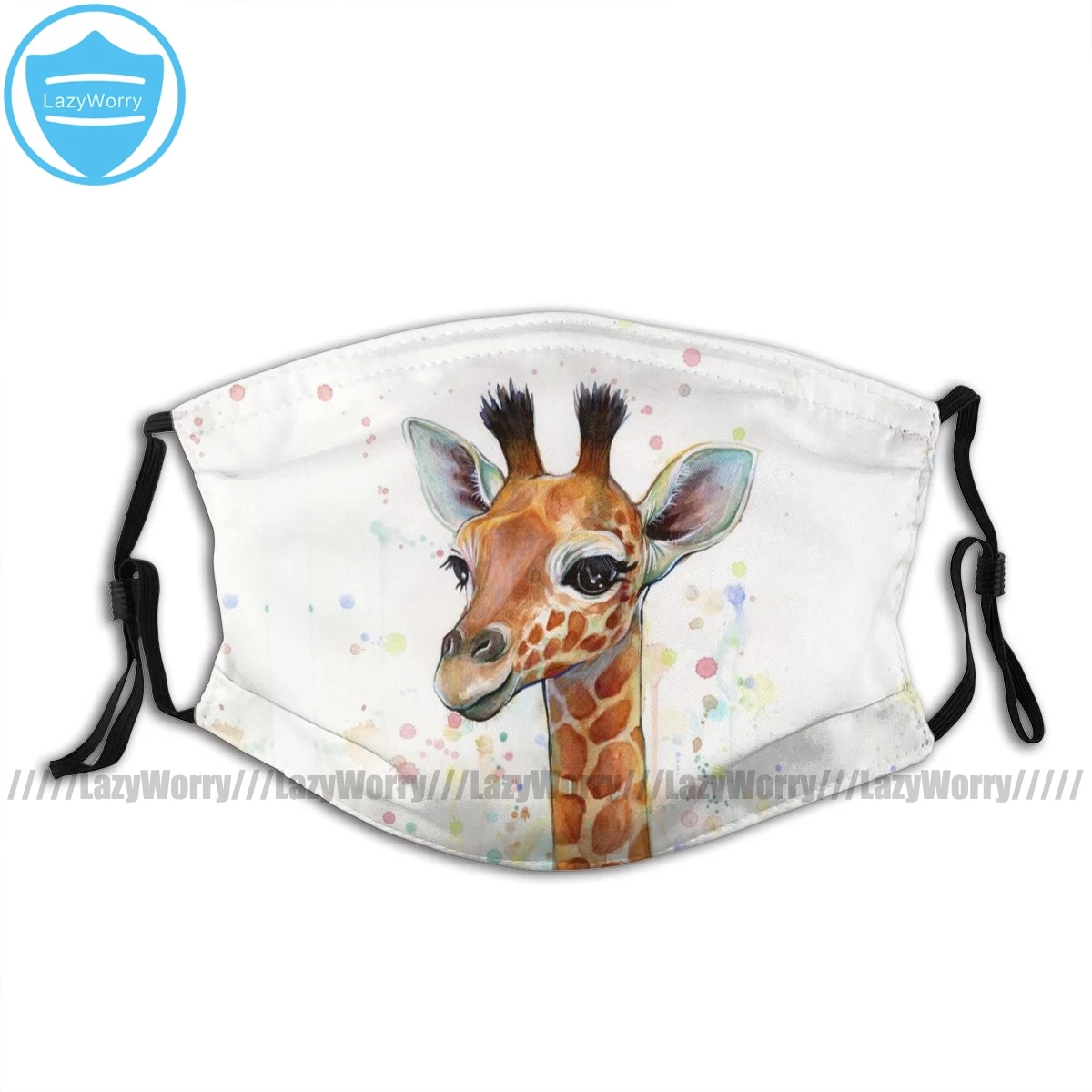 

Giraffe Mouth Face Mask Giraffe Watercolor Painting Facial Mask Adult with Filters Fashion Pretty Mask