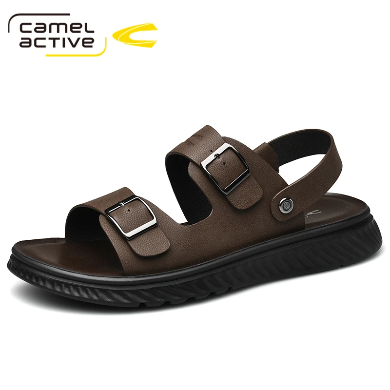 Camel Active 2021 New Summer Shoes Fashion Sandals Style Split Leather Male Men Casual For Man | Обувь