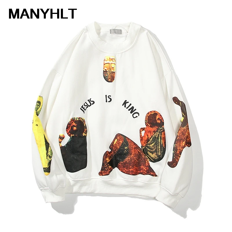 

Spring And Autumn New Men's High Street Style Jesus Religious Print Crew Neck Pullover Sweater Men's And Women's Casual Tops