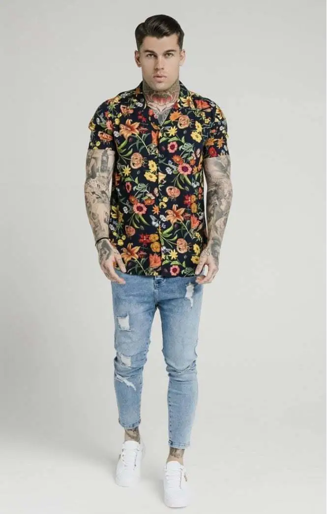 Цифровая Мужская рубашка SikSilk Secret Garden | Мужская одежда |  АлиЭкспресс