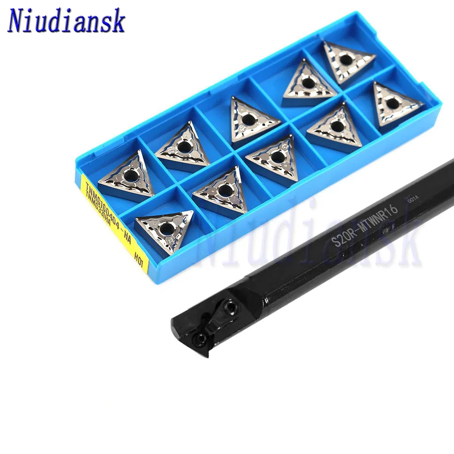 

10pcs TNMG1604 Inner Hole Carbide Inserts 1pc S20R-MTWNR16 S25S-MTWNR16 Internal Turning Tool Holder MTWNL Arbor CNC Lathe Tools